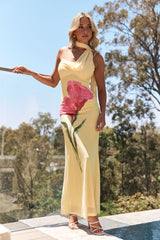 LILAH - YELLOW MESH MAXI DRESS