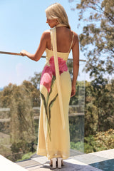 LILAH - YELLOW MESH MAXI DRESS