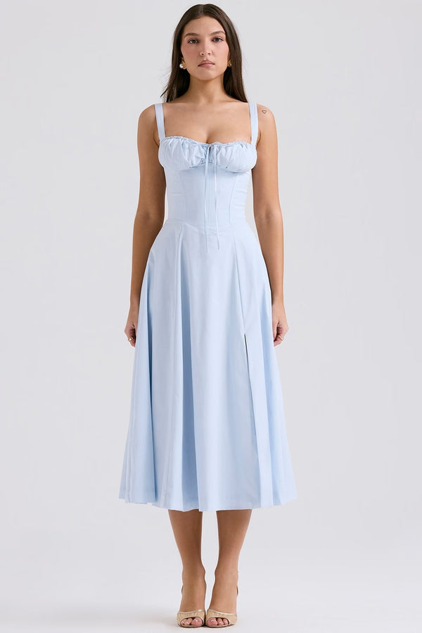 AURORA - LACE-UP CORSET MIDI DRESS