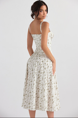 AURORA - LACE-UP CORSET MIDI DRESS