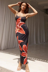 Thalina ™ | Floral print dress with back slit