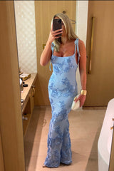 LILY - Floral Maxi Dress With Adjustable Straps