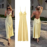 Nikka - Long Satin Slip Maxi Dress