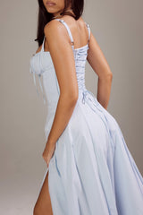 AURORA - LACE-UP CORSET MIDI DRESS