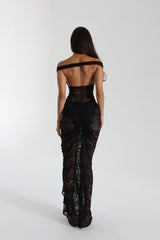 Selune ™ | Off-the-shoulder sheer lace maxi dress