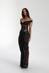 Selune ™ | Off-the-shoulder sheer lace maxi dress