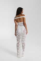 Selune ™ | Off-the-shoulder sheer lace maxi dress