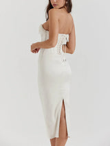 Zahra - Stunning Satin Midi Dress