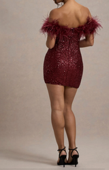 Velyndra™ | Off-the-shoulder mini dress with shimmering fur