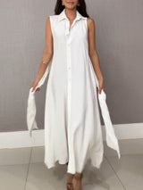 Romaine - Elegant Midi Dress with Belly Coverage