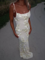 LILY - Floral Maxi Dress With Adjustable Straps