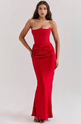 Nylaen ™ | Strapless pleated maxi dress