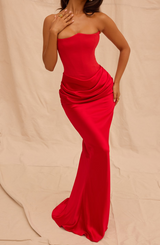 Nylaen ™ | Strapless pleated maxi dress