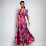 Elisa - Elegant Wrap Maxi Jurk met Bloemen