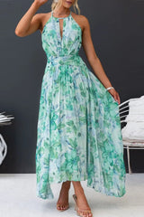 Alesa | Boho Halterjurk Luchtige Zomerjurk met Bloemenprint