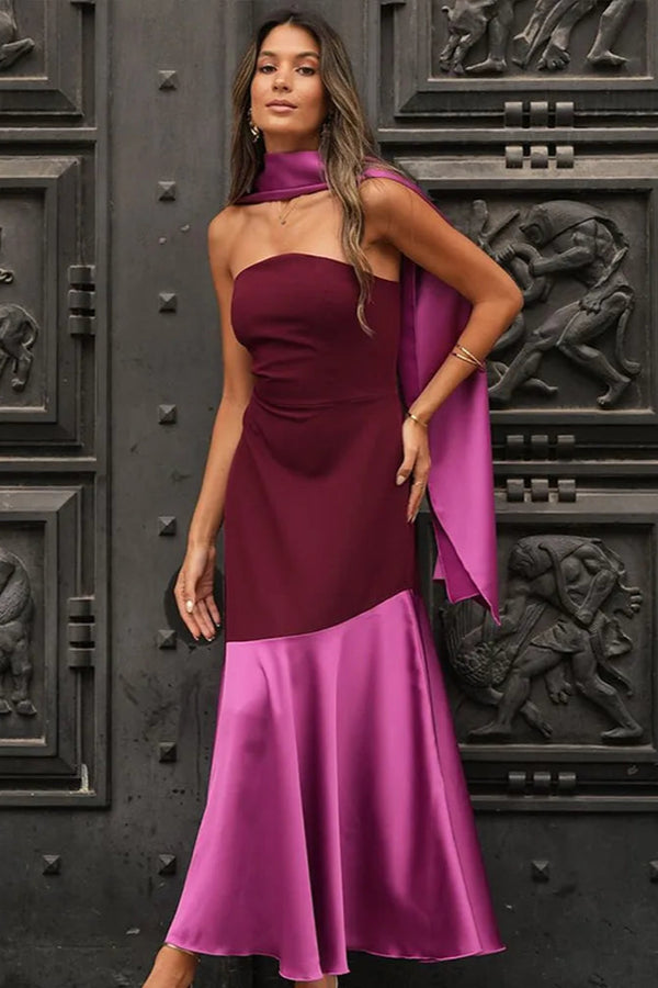 Ensley - Classy Two-Tone Dress