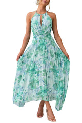 Alesa | Boho Halterjurk Luchtige Zomerjurk met Bloemenprint