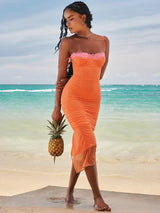 Cherley - Orange Lace Maxi Dress