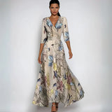 Elisa - Elegant Wrap Maxi Jurk met Bloemen