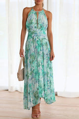 Alesa | Boho Halterjurk Luchtige Zomerjurk met Bloemenprint