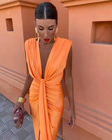Moriah - Elegant Pleated  Maxi Dress
