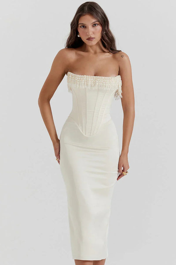 Zahra - Stunning Satin Midi Dress