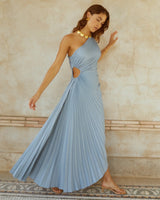 Sylviana - One Shoulder Pleated Midi Dress