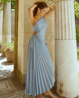 Sylviana - One Shoulder Pleated Midi Dress