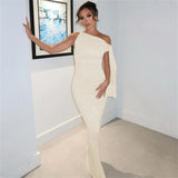 Cristina - Long Dress with Tie on the Shoulder