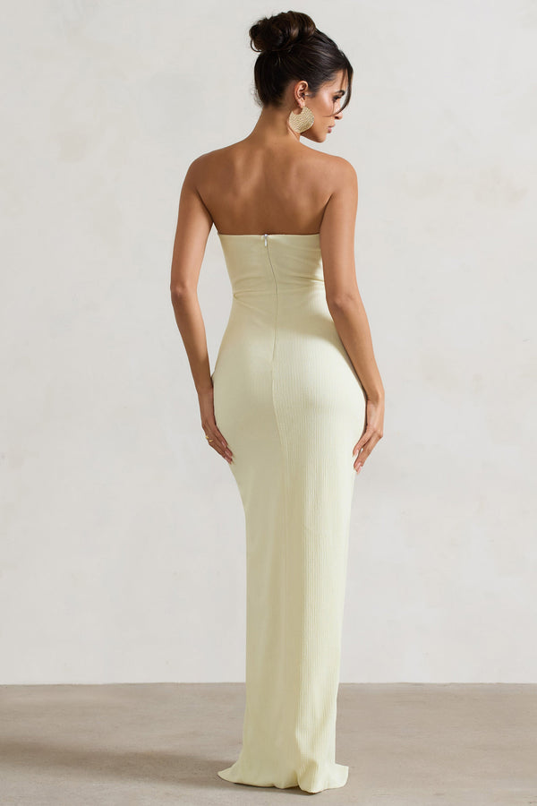 Cancun™ | Ecru strapless maxi dress with cutouts and twist