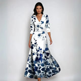 Elisa - Elegant Wrap Maxi Jurk met Bloemen