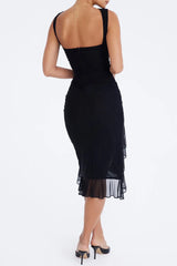 Lorienne ™ | Boat-neck ruffle sheath dress
