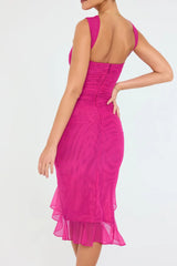 Lorienne ™ | Boat-neck ruffle sheath dress