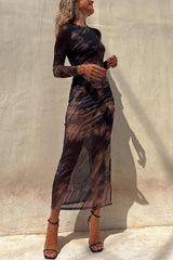 Nina™ | Mesh Long-Sleeved Dress
