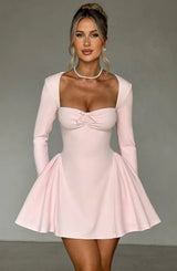 Reylin™ | A-line pleated long-sleeved mini dress