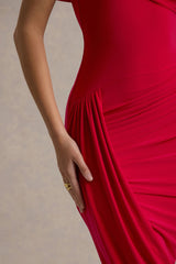 Taylor - Asymmetric Twisted Cape Maxi Dress